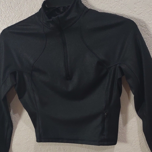CRZ YOGA FAUX LEATHER Black Women's Long Sleeve Top - Picture 7 of 17